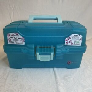 Creative Options Blue Two Tray Plastic Organizing Craft Box Tackle Box